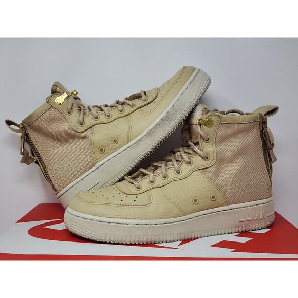 Nike SF Air Force 1 Mid GS MUSHROOM AJ0424-200 Size 5.5y WORN - Picture 1 of 8